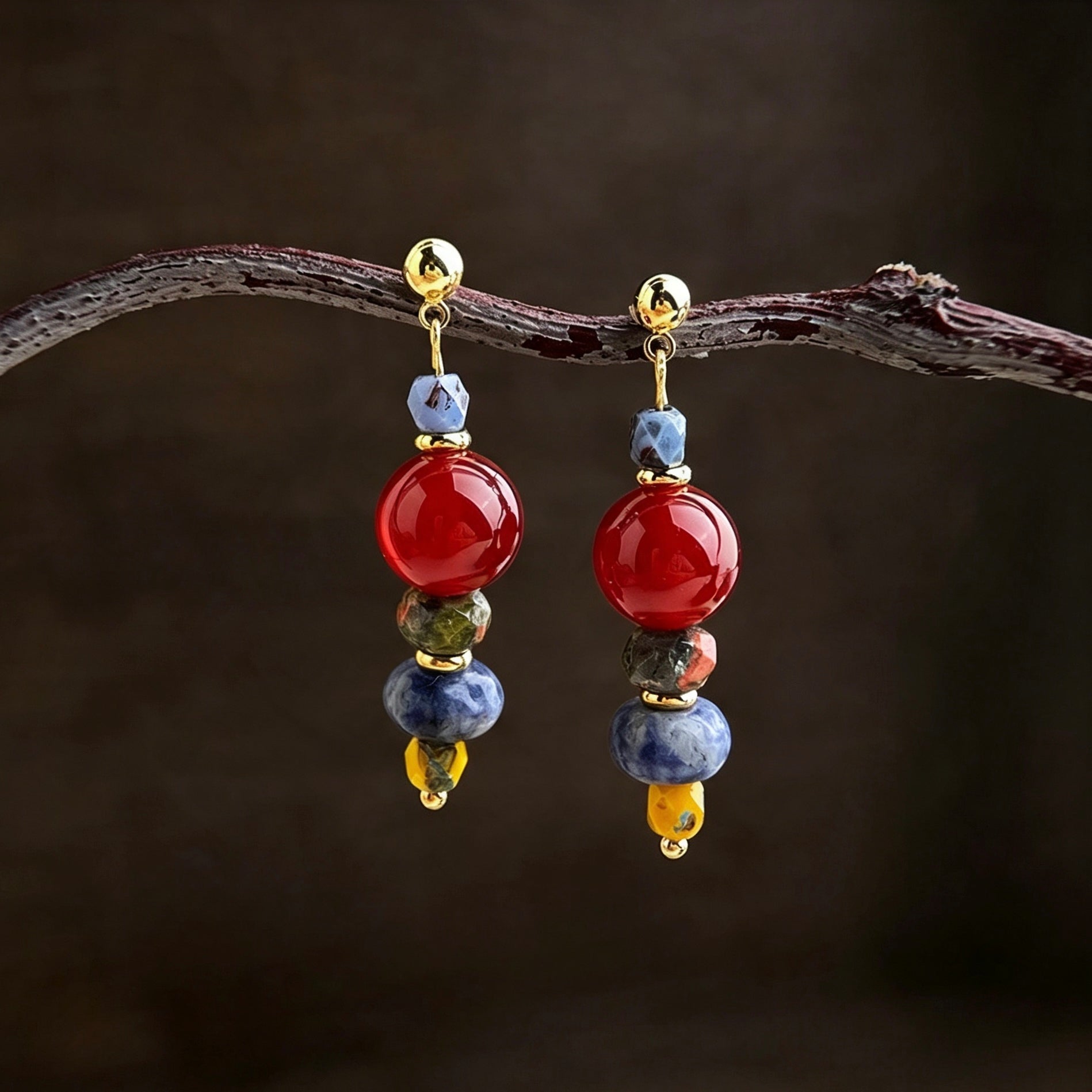 Tibetan-style agate Earrings