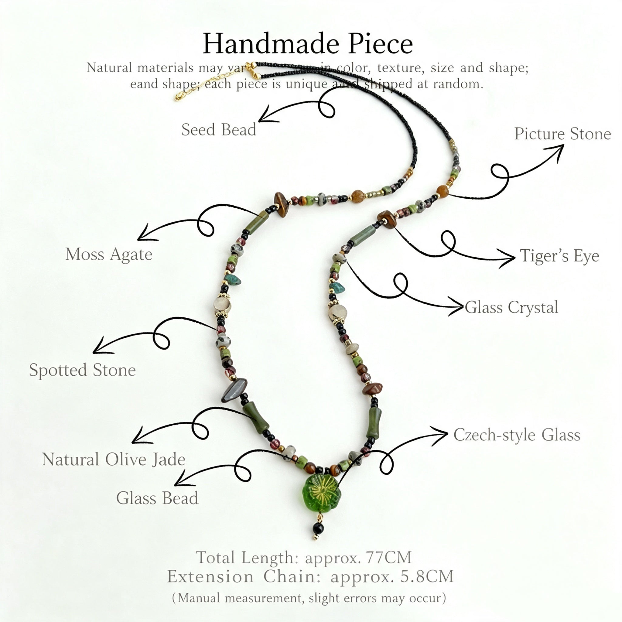 Of the forest Glass necklace