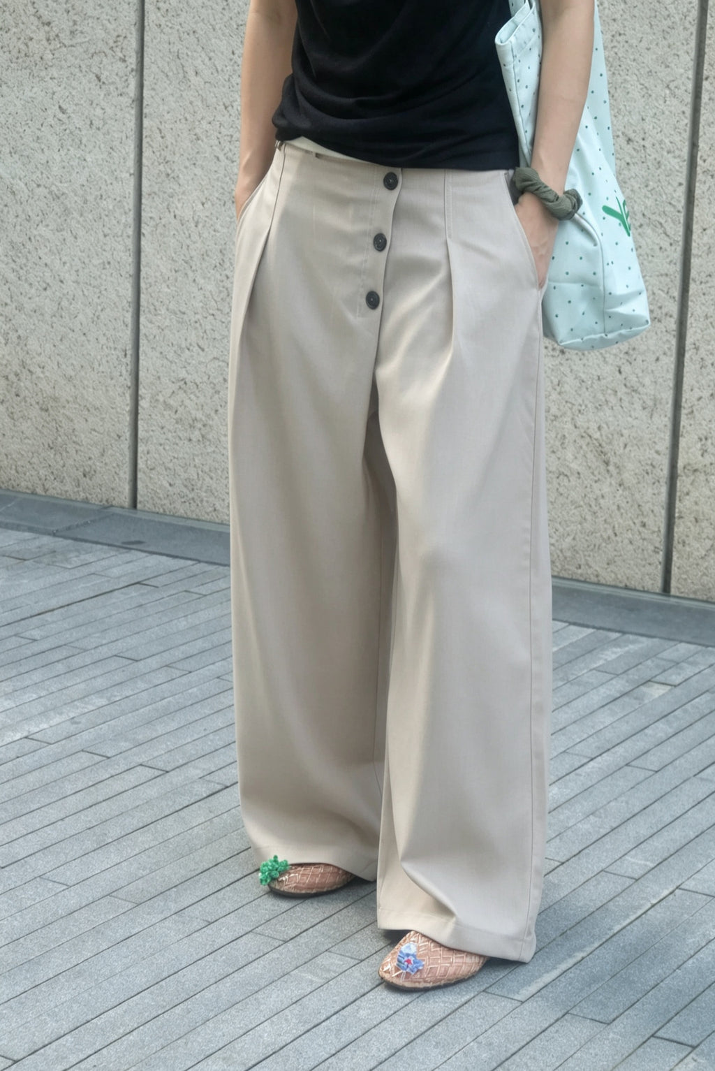 High Waist Pleated Pants