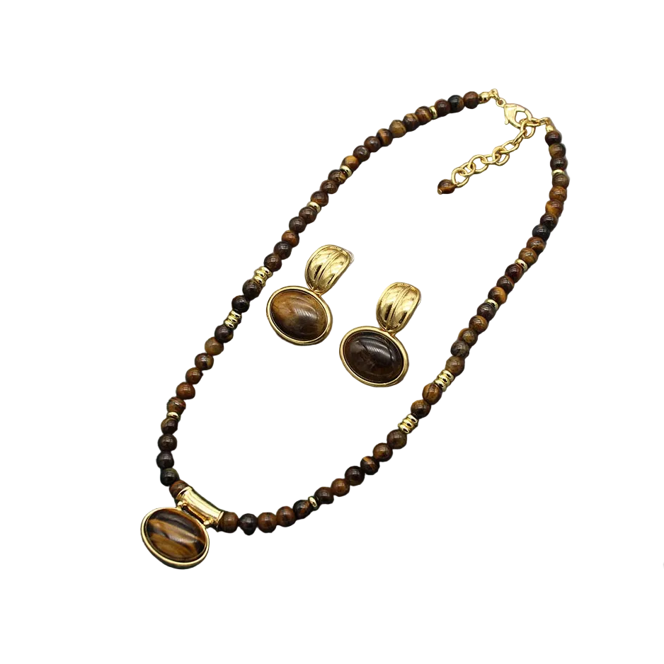 Tiger’s eye Necklace earring set