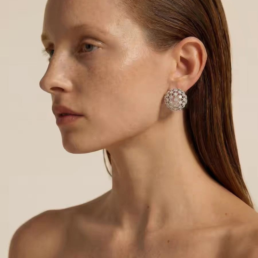 woven stud earrings