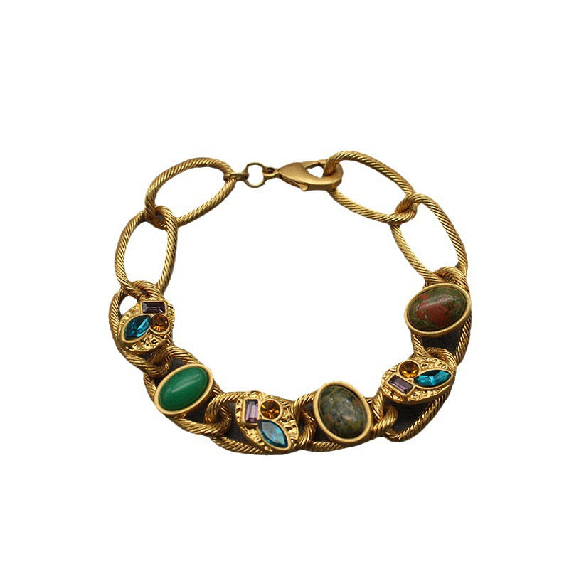 gold-plated gemstone bracelet