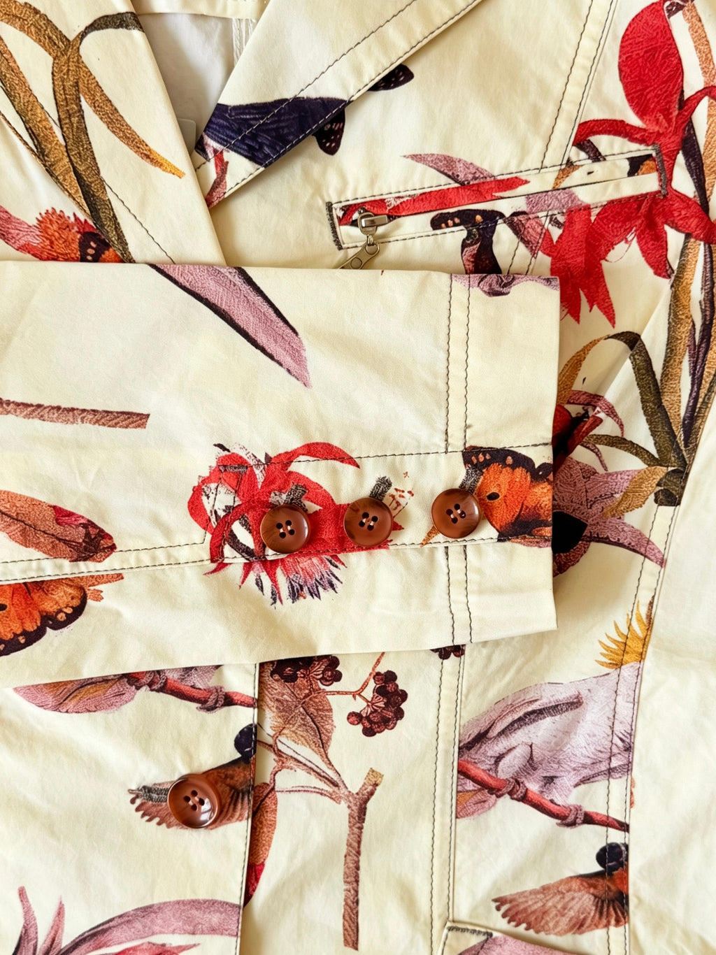 Botanical Bird Print Blazer