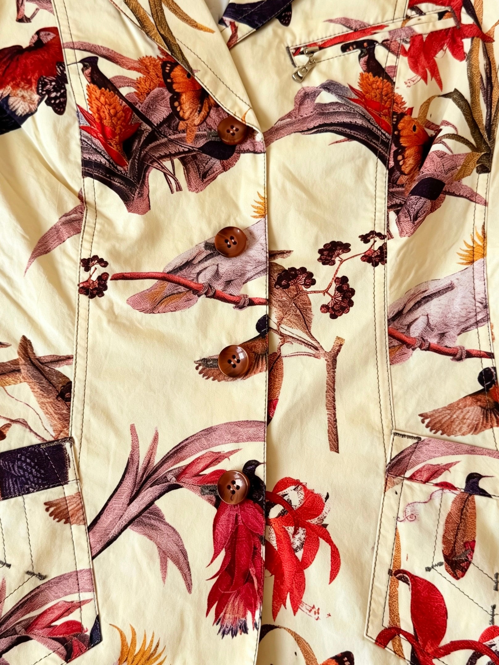 Botanical Bird Print Blazer