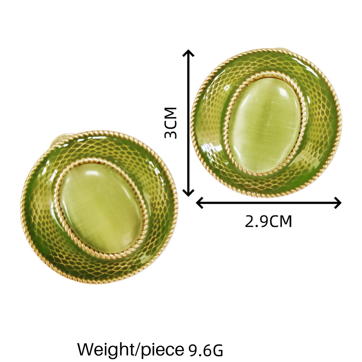 Green Enamel earrings