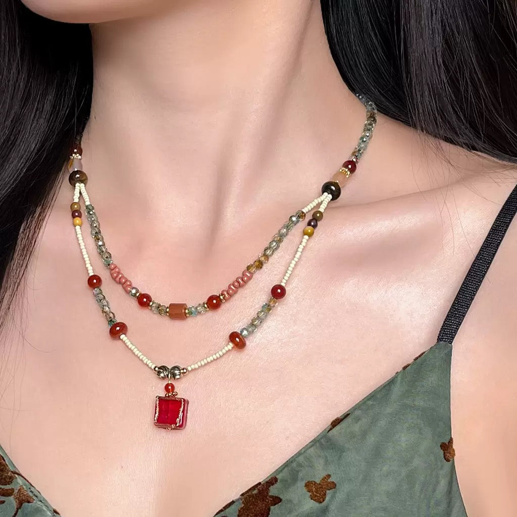 agate ethnic necklace