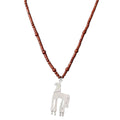 Red stone Beaded horse necklace