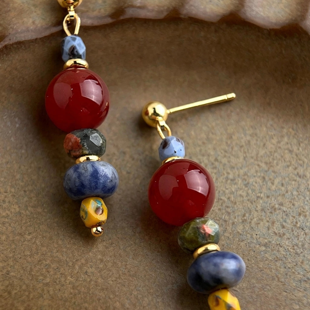 Tibetan-style agate Earrings