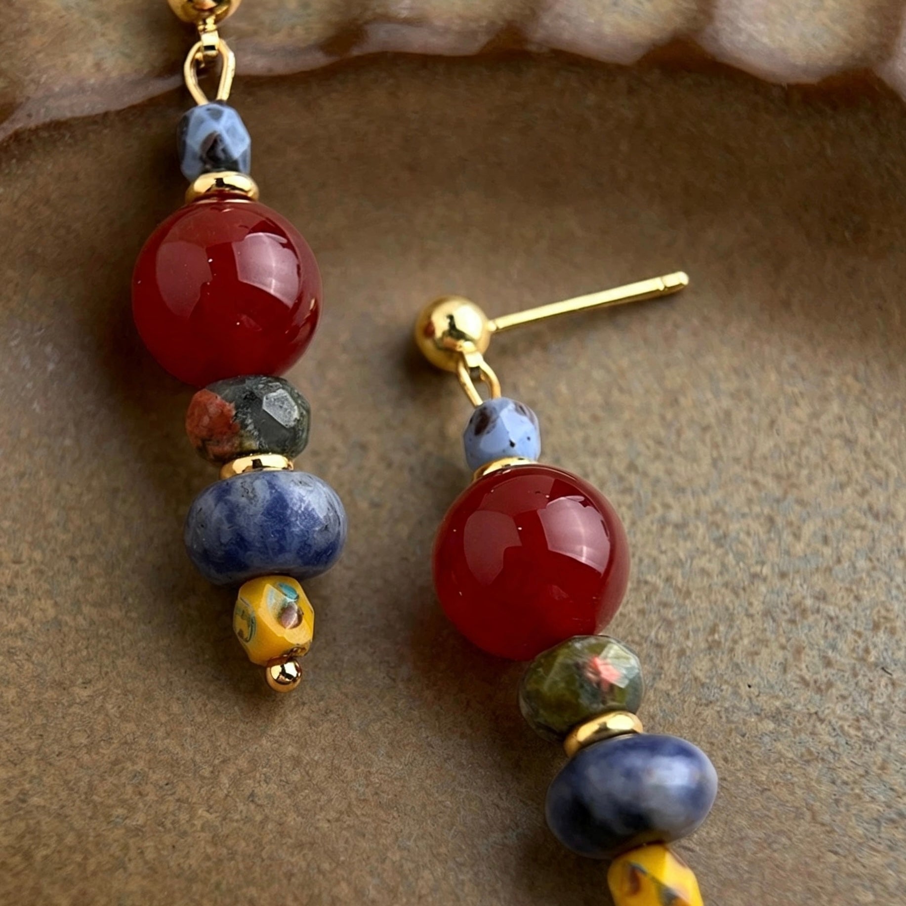 Tibetan-style agate Earrings