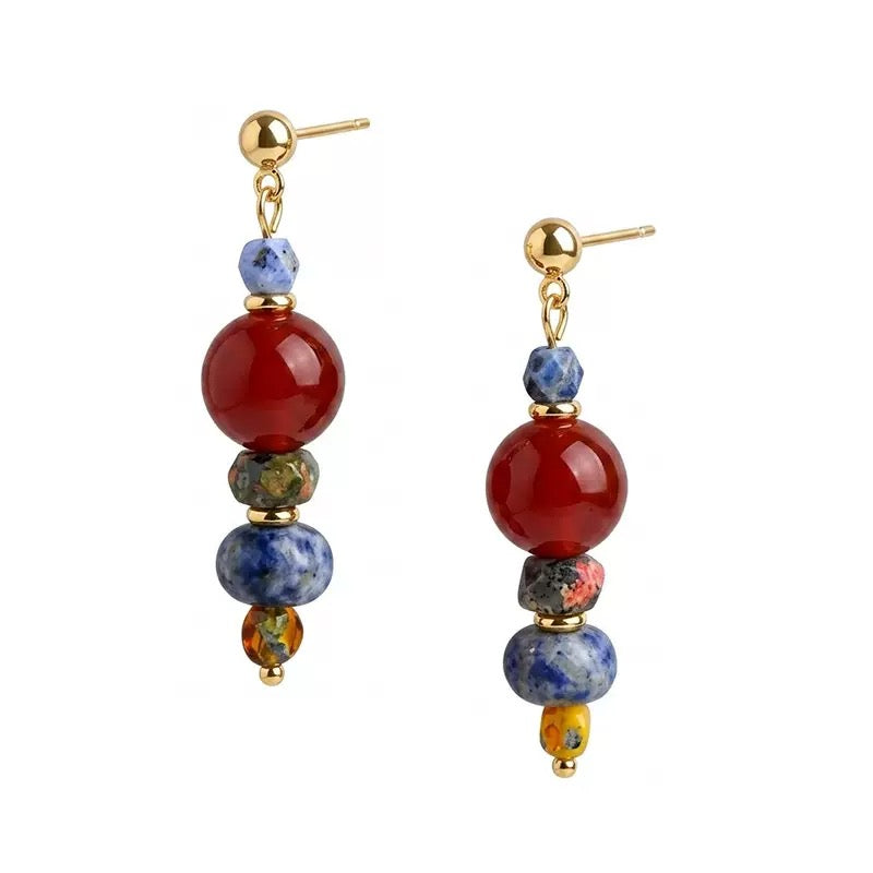 Tibetan-style agate Earrings