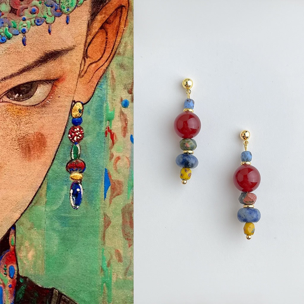 Tibetan-style agate Earrings