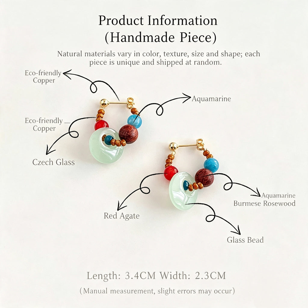 Tibetan-style glass earrings
